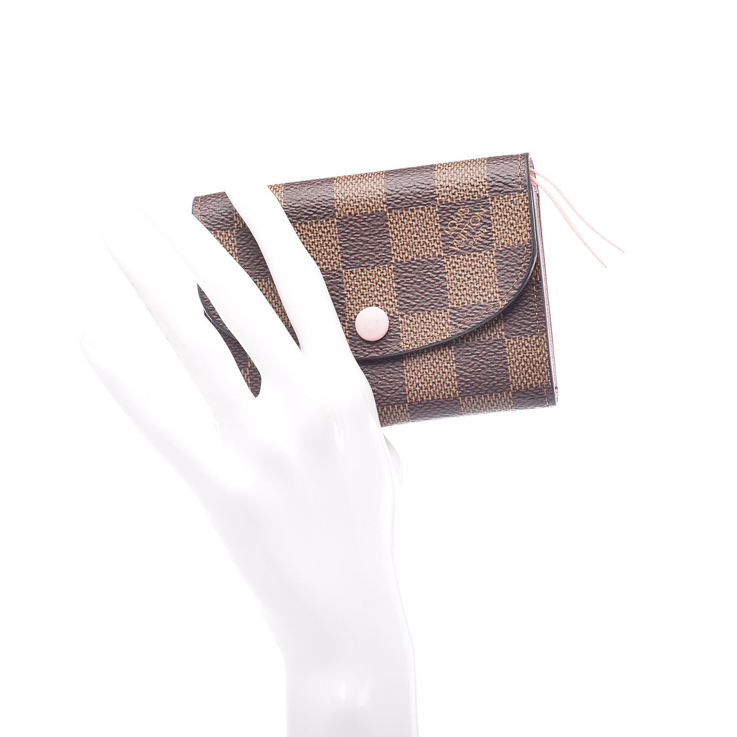 Louis Vuitton Damier Ebene Rosalie Coin Purse Rose Ballerine 2 of 8