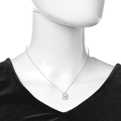 Tiffany Platinum Diamond Small Vintage Lock Pendant Necklace 2 of 7