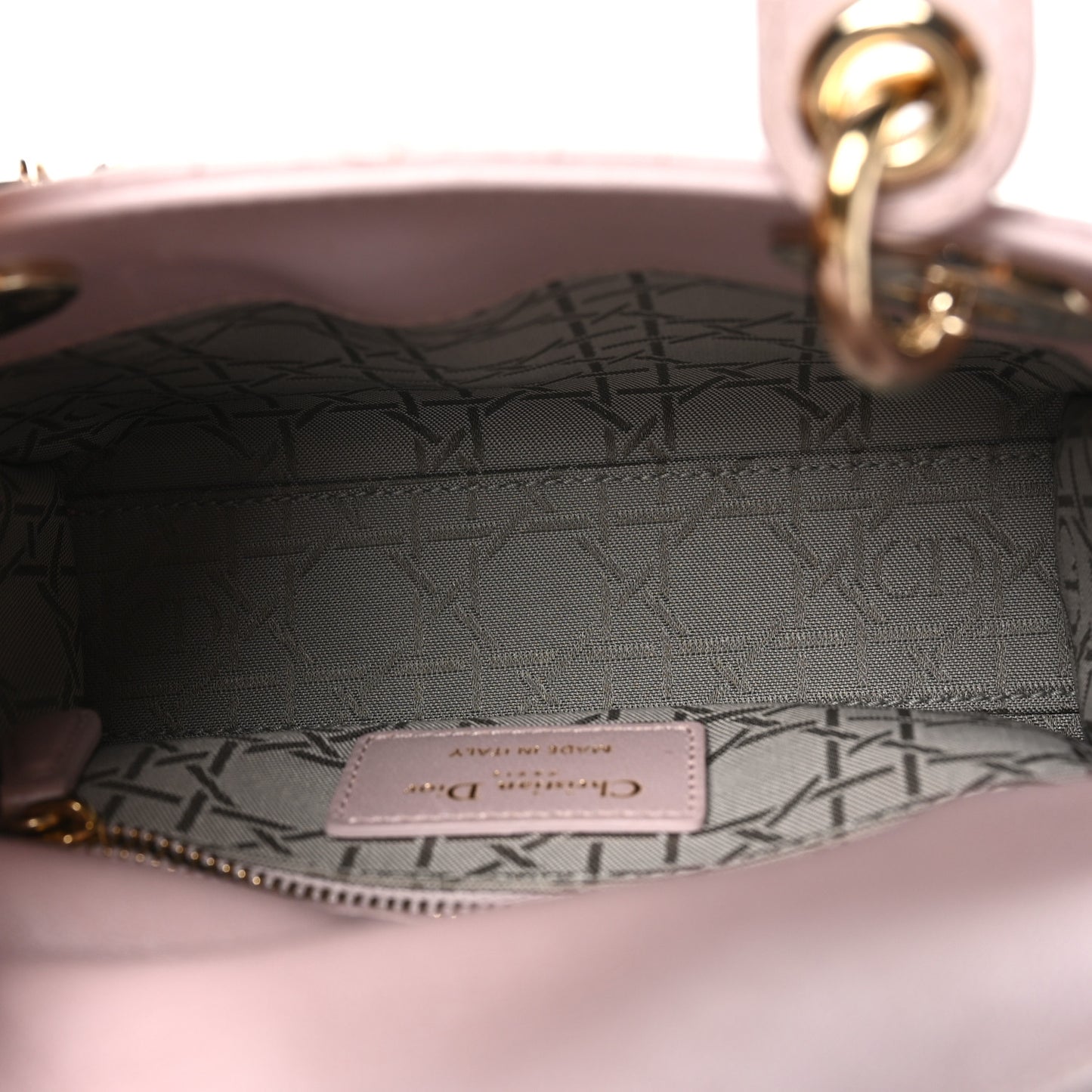 Metallic Lambskin Cannage Mini Lady Dior Lotus