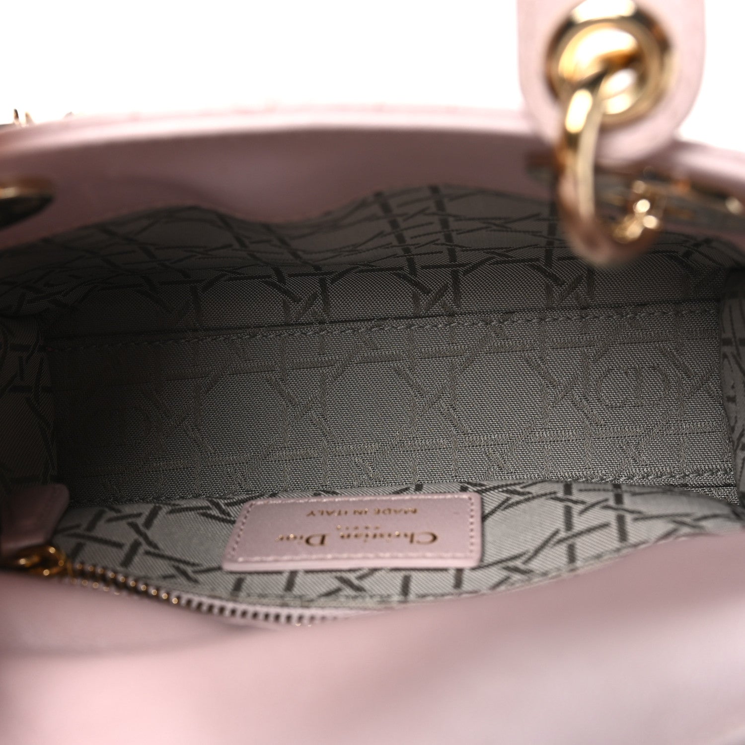 Christian Dior Metallic Lambskin Cannage Mini Lady Dior Lotus 5 of 10