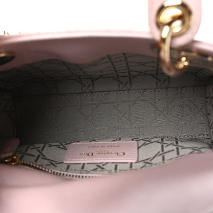 Christian Dior Metallic Lambskin Cannage Mini Lady Dior Lotus 5 of 10