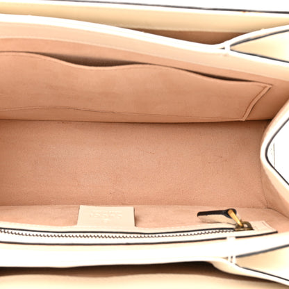 Gucci Calfskin Sylvie Web Small Queen Margaret Top Handle Bag White 5 of 15