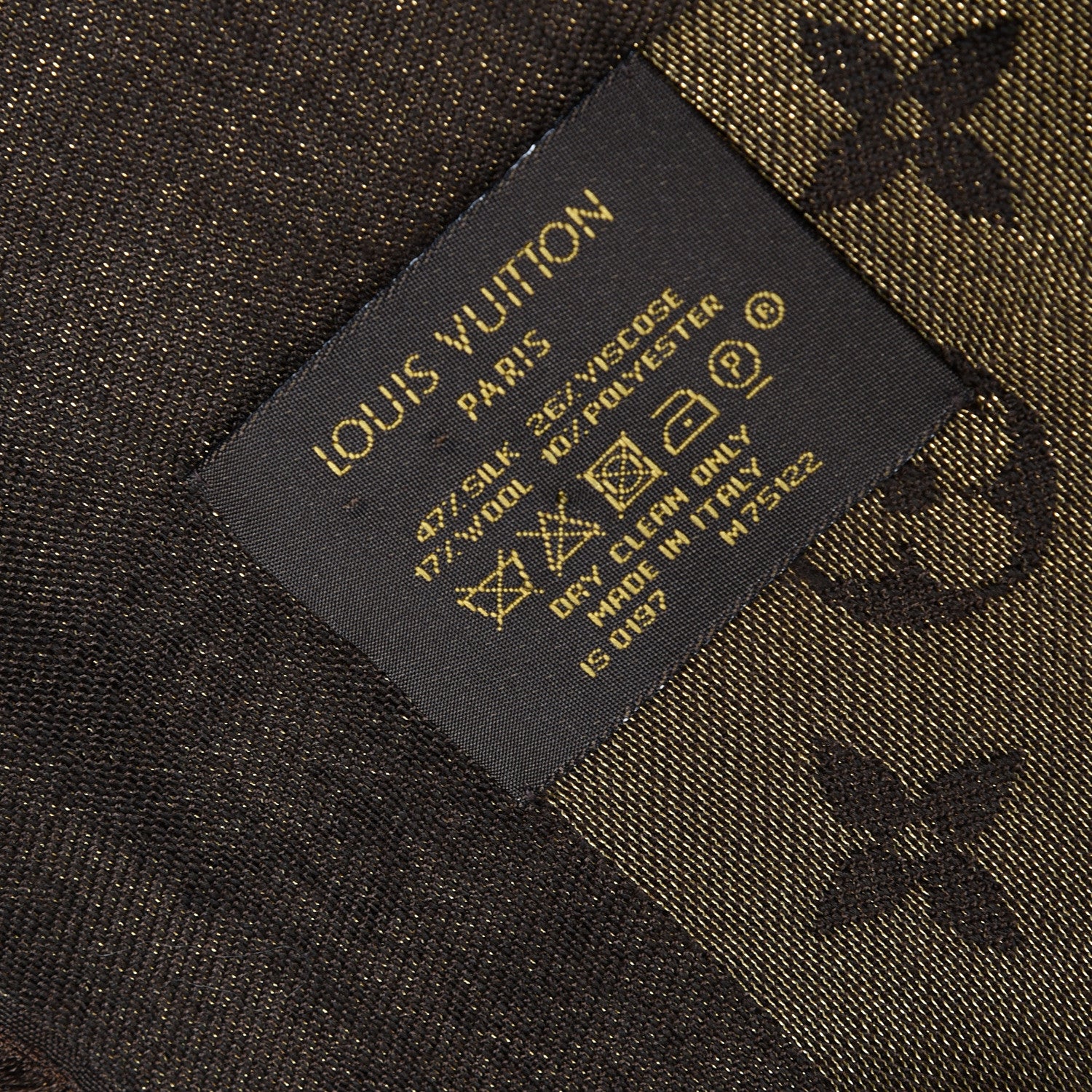 Louis Vuitton Silk Lurex Wool Monogram Shine Shawl Brown 4 of 4