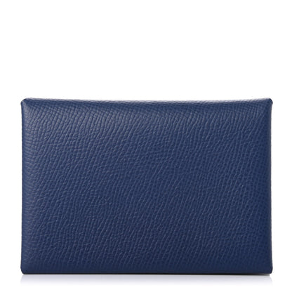 Hermes Epsom Verso Calvi Duo Card Case Bleu Saphir Bleu France 1 of 7