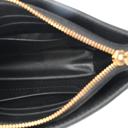 Christian Dior Calfskin Cannage Caro Zipped Pouch With Chain Black 5 of 10