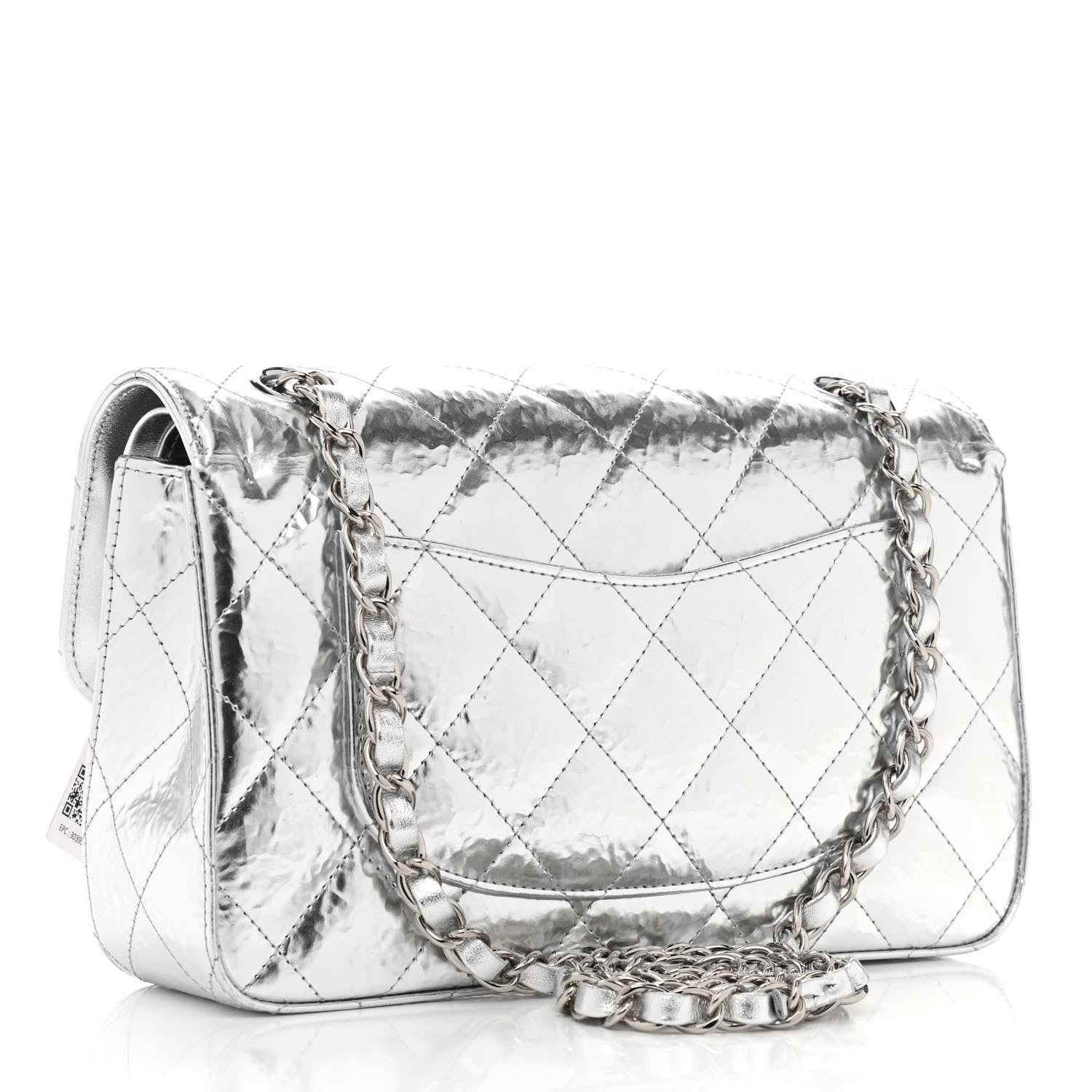 Chanel Hammered Metallic Calfskin Quilted Small Double Flap Silver 2 of 8