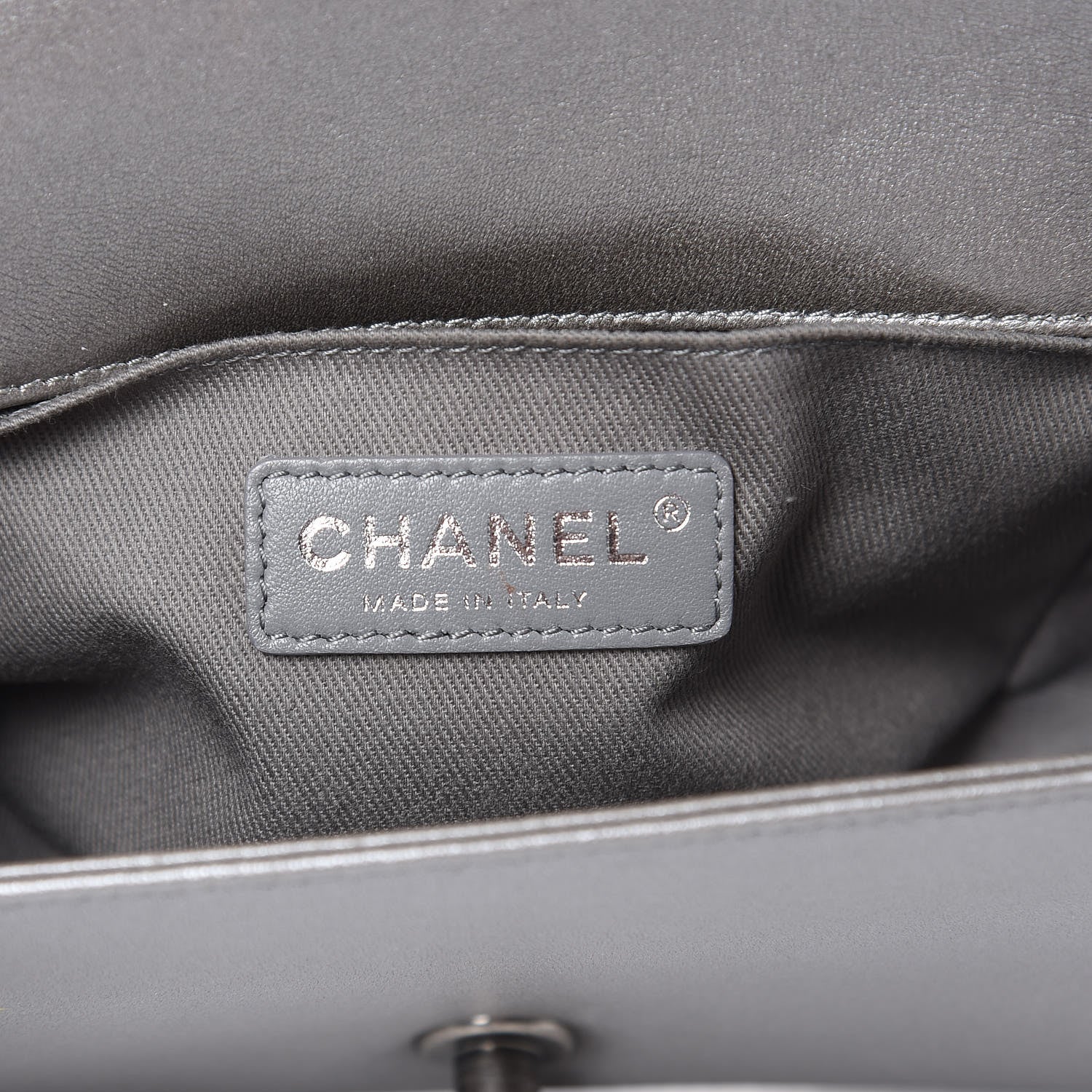 Chanel Metallic Lambskin Stingray Quilted Small Boy Flap Silver 6 of 13