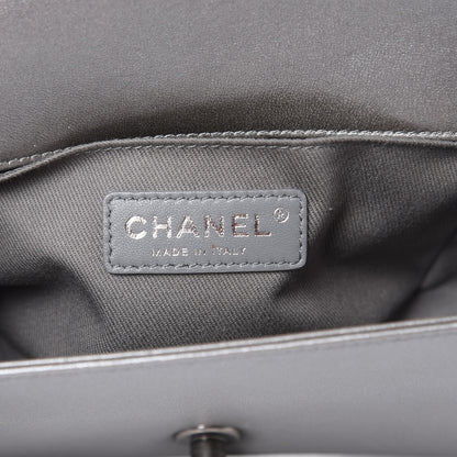 Chanel Metallic Lambskin Stingray Quilted Small Boy Flap Silver 6 of 13