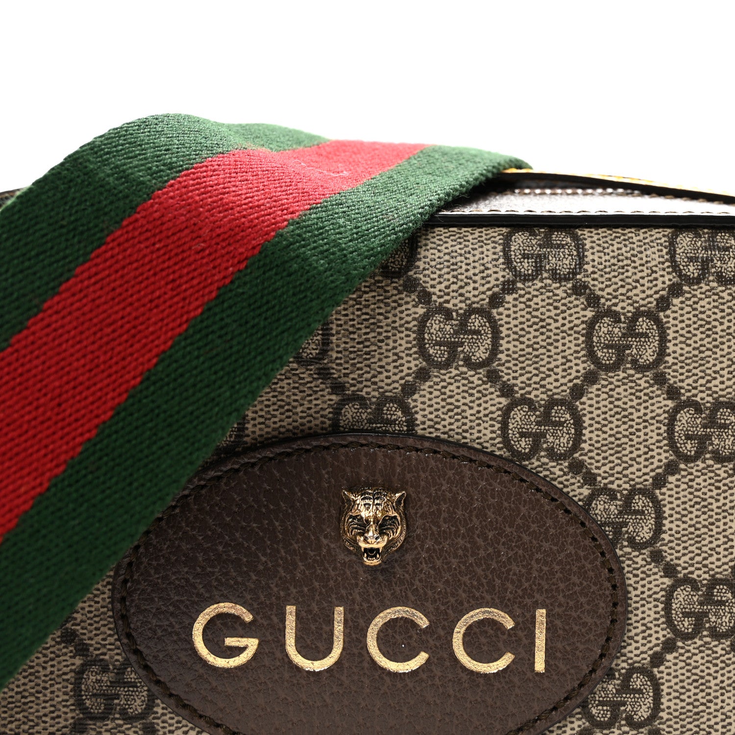 Gucci GG Supreme Monogram Web Neo Vintage Shoulder Bag Beige New Acero Crop 8 of 10