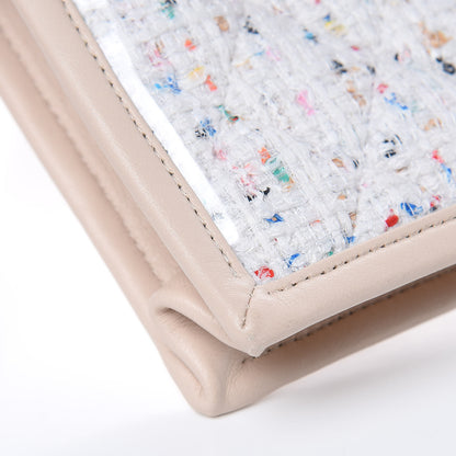 Chanel Tweed PVC Lambskin Wristlet Pouch Beige 9 of 9