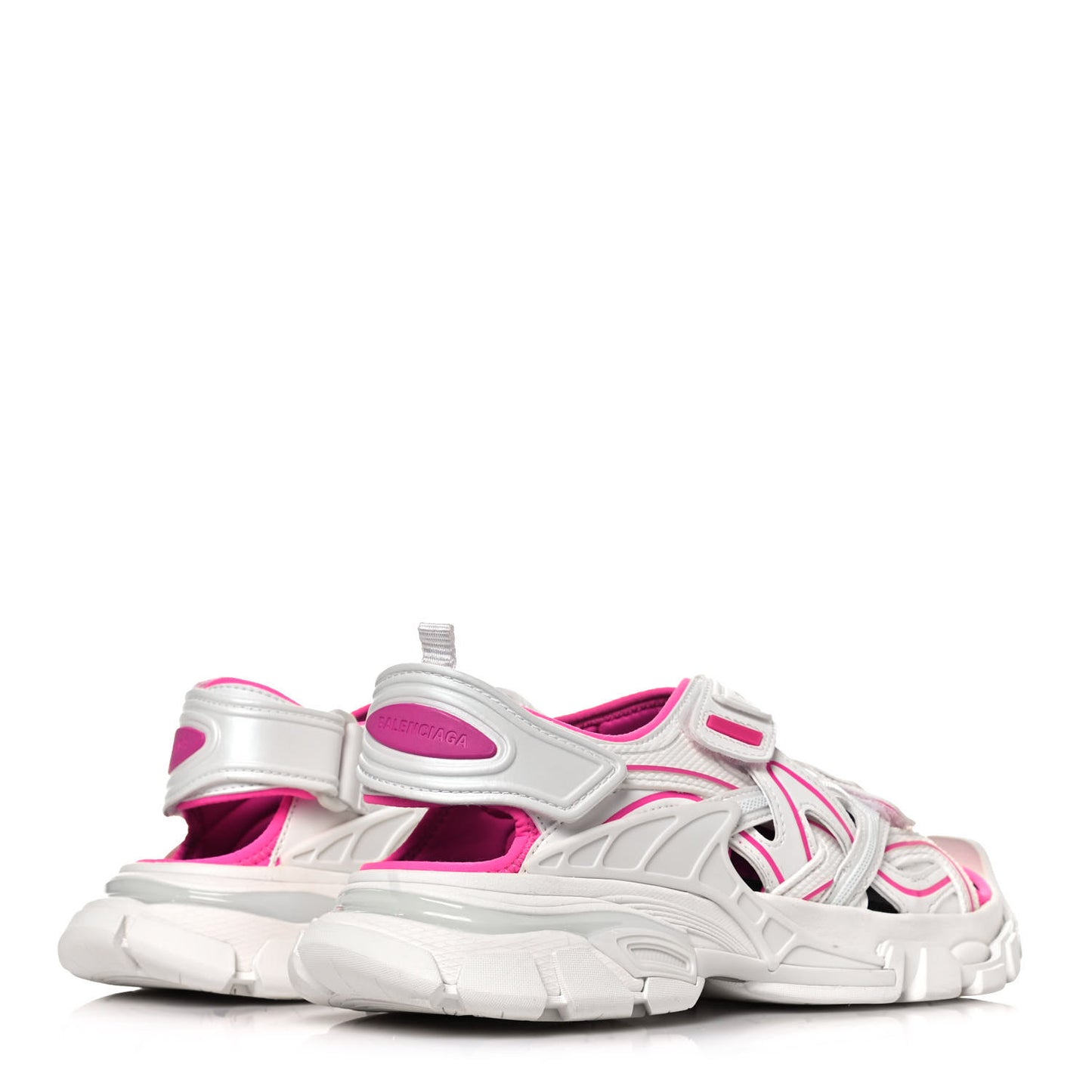 Rubber Neoprene Bi-Color Womens Track Sandals 37 White Fluo Pink