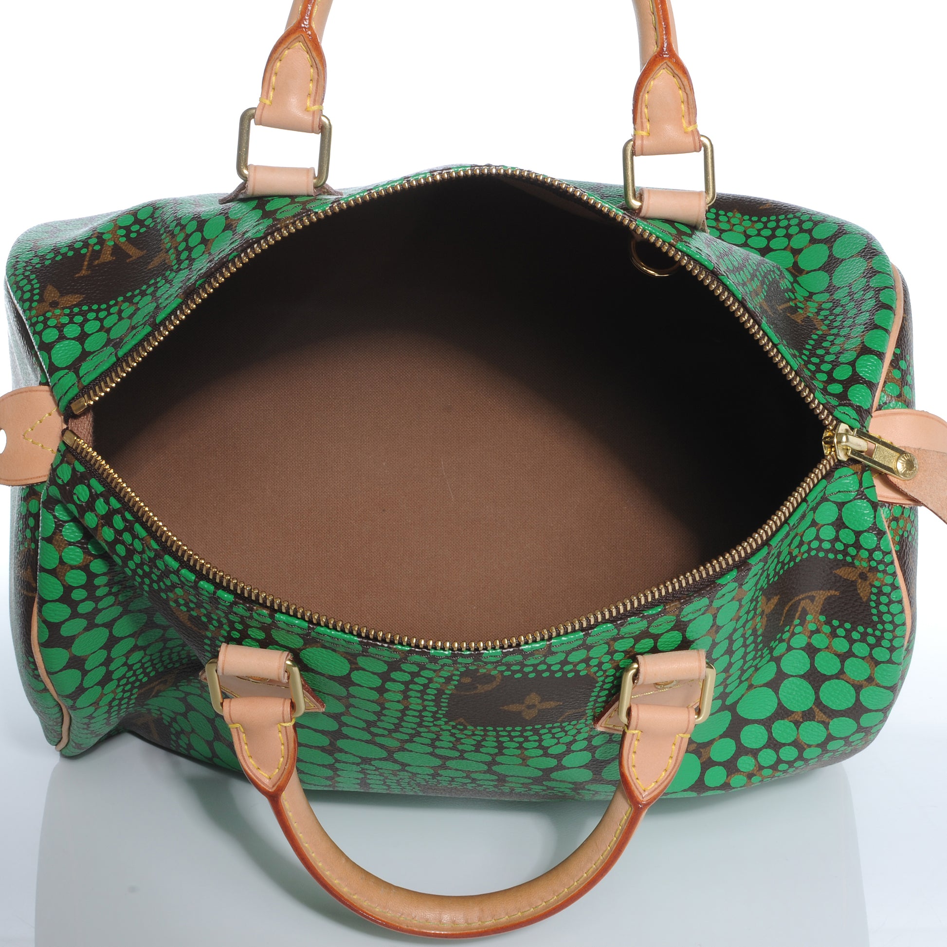 Louis Vuitton Monogram Kusama Town Speedy 30 Green 7 of 7