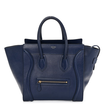 Celine Drummed Calfskin Mini Luggage Ink 1 of 15