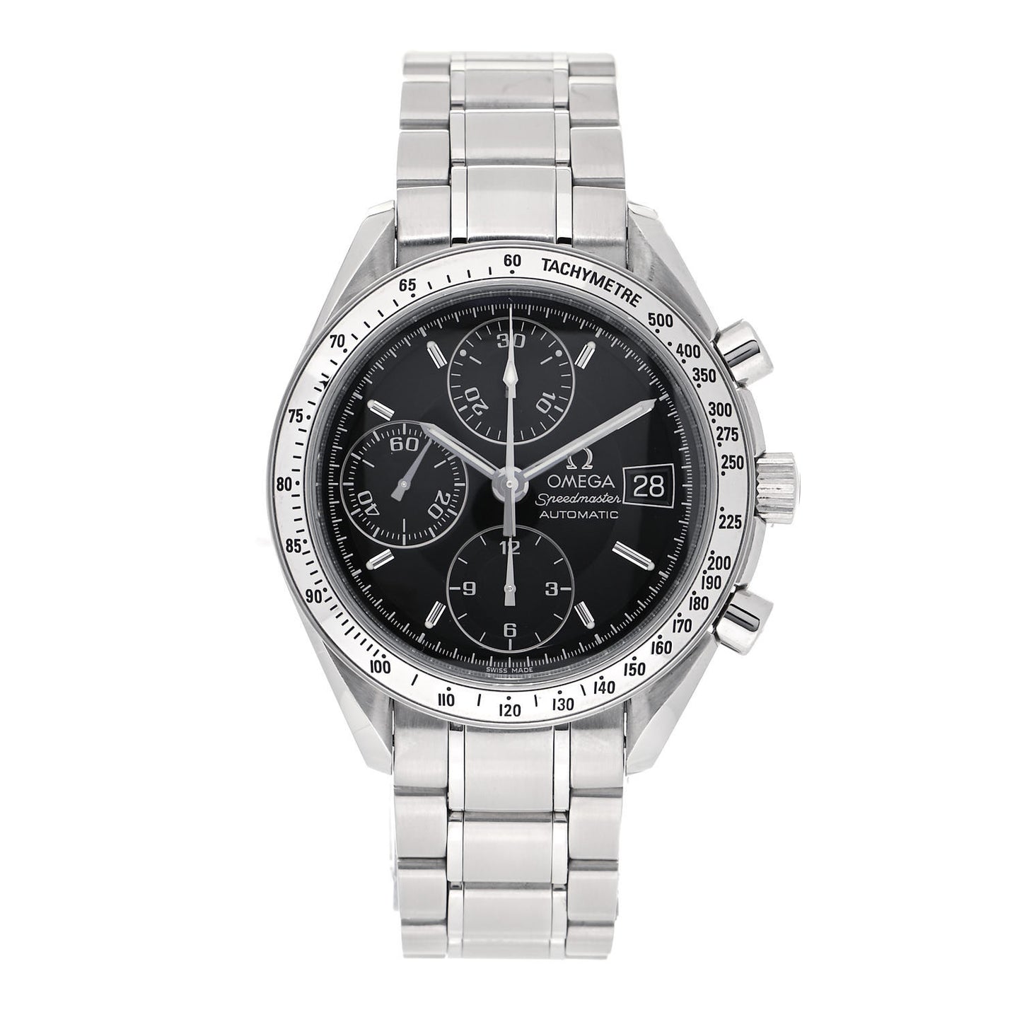 Stainless Steel 39mm Speedmaster Chronograph Automatic Watch Black 3513.50