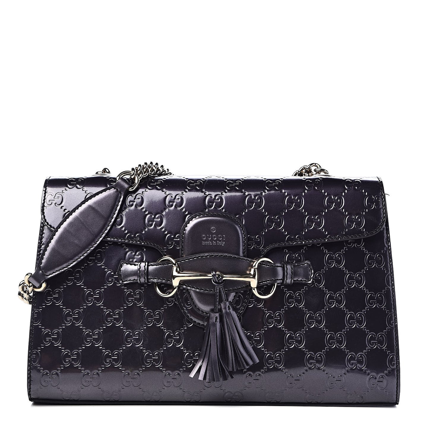 Shine Guccissima Medium Emily Chain Shoulder Bag Melanzana