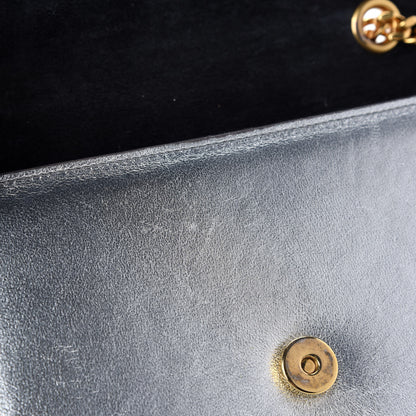 Saint Laurent Metallic Calfskin Small Classic Monogram Kate Tassel Satchel Silver 10 of 10