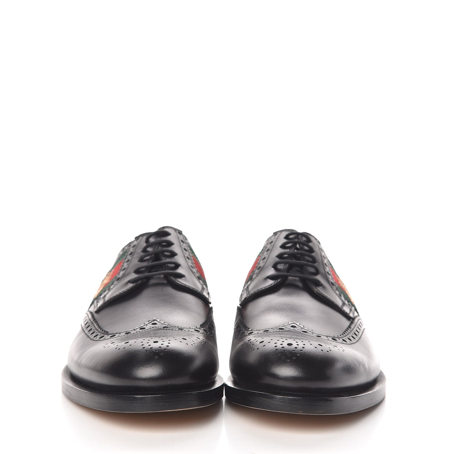 Calfskin Web Bee Embroidered Mens Wingtip Derby Loafers 7.5 Black