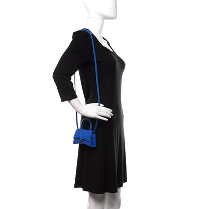 Balenciaga Shiny Box Calfskin Hourglass Top Handle Bag Mini Bleu 2 of 10