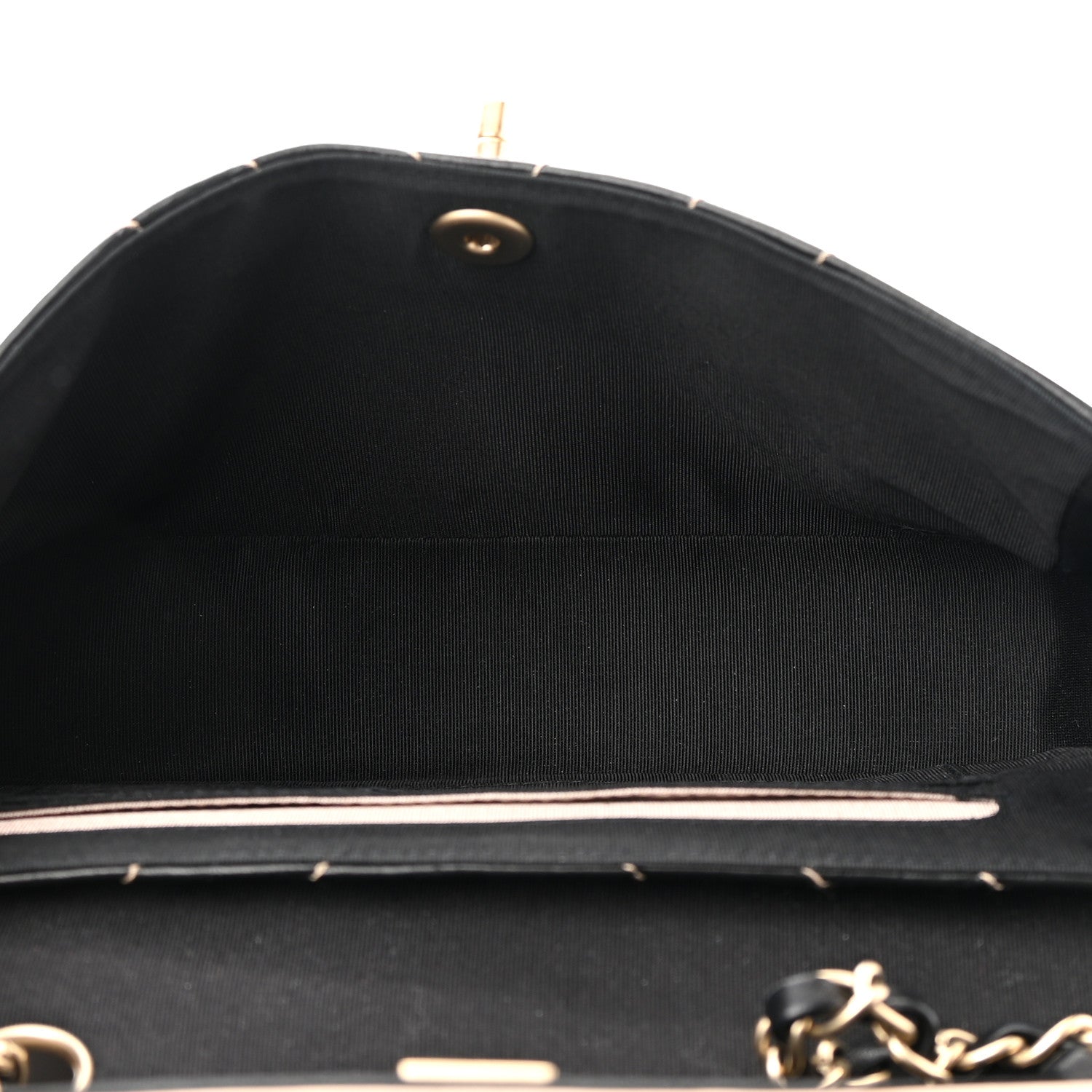 Chanel Lambskin Quilted Single Flap Bag Black Beige 5 of 12