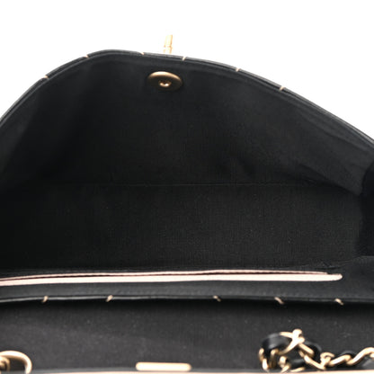 Chanel Lambskin Quilted Single Flap Bag Black Beige 5 of 12