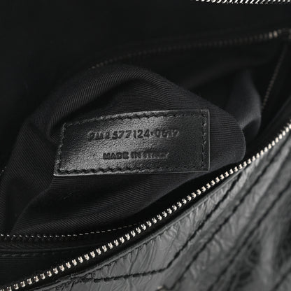 Saint Laurent Crinkled Calfskin Matelasse Monogram Niki Body Bag Black 8 of 11