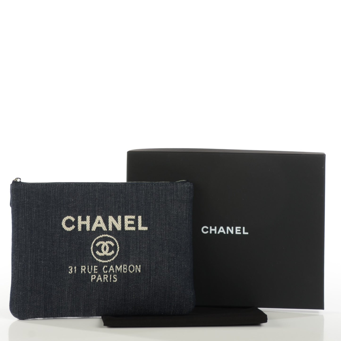 Denim Large Deauville Pouch Dark Blue