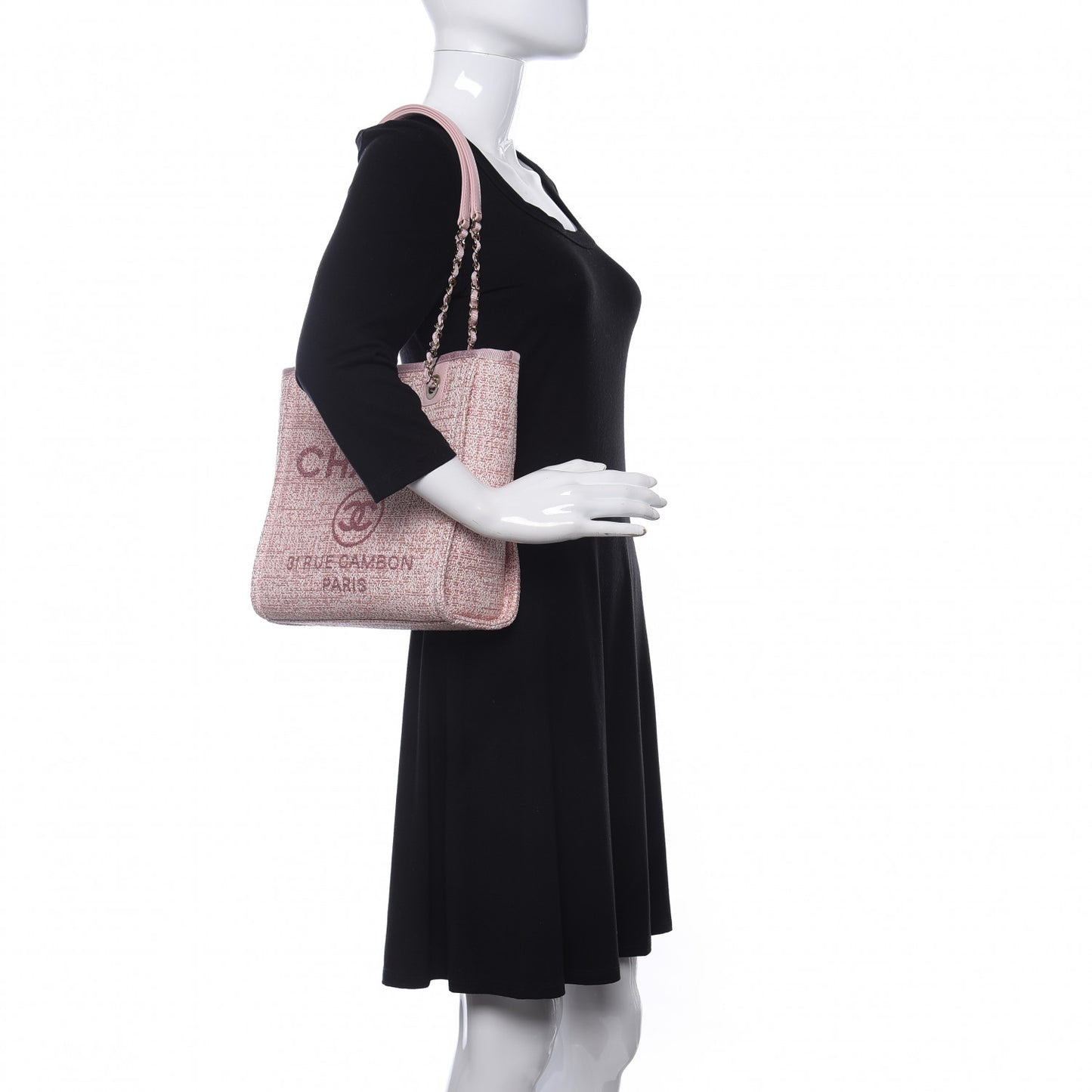 Lurex Boucle Mini Deauville Tote Pink
