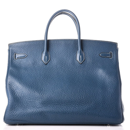 Hermes Taurillon Clemence Birkin 40 Bleu Thalassa 3 of 31