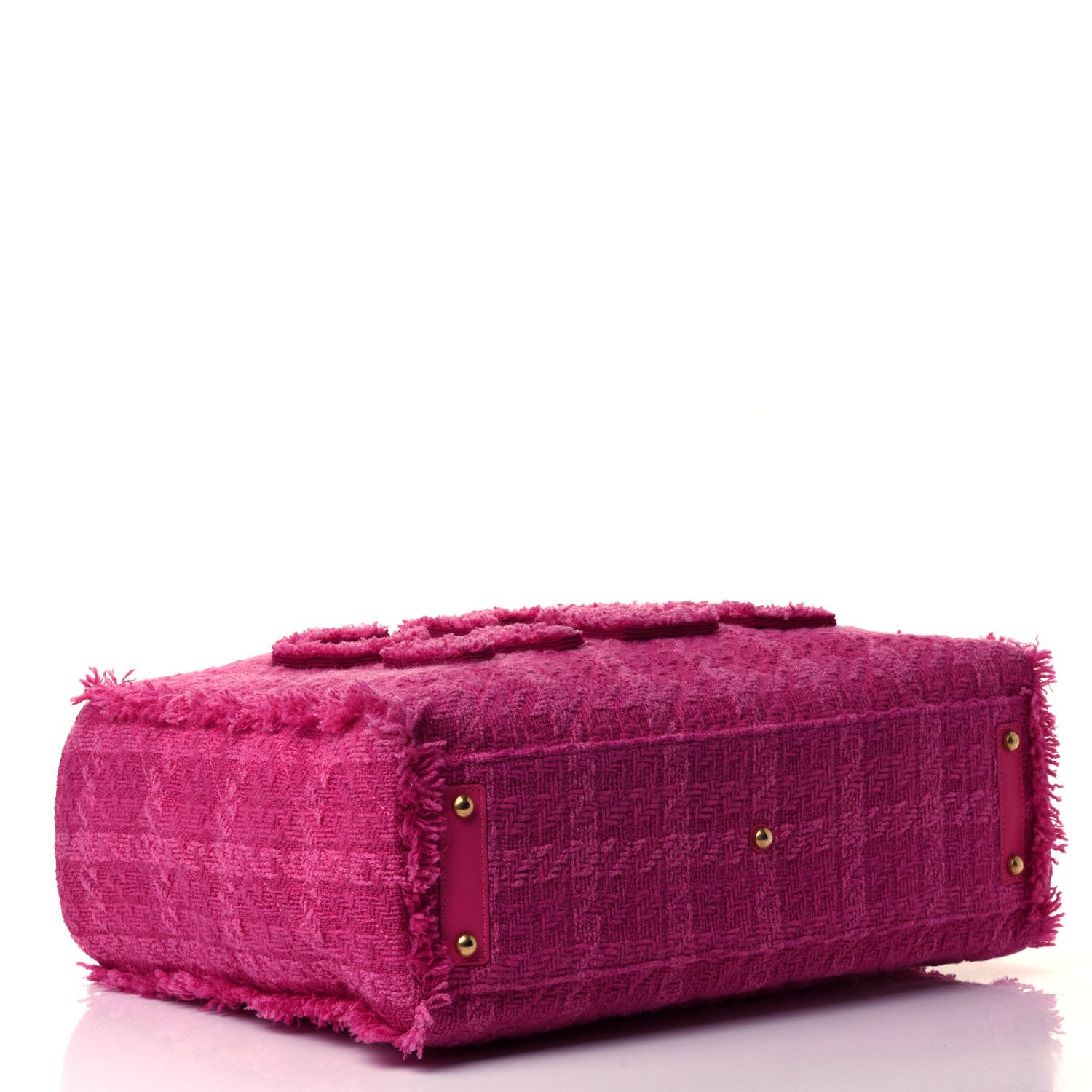 Chanel Wool Tweed Large Zipped Shopping Tote Pink 3 of 4