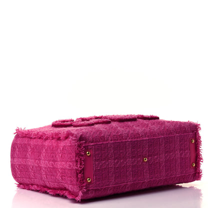 Chanel Wool Tweed Large Zipped Shopping Tote Pink 3 of 4