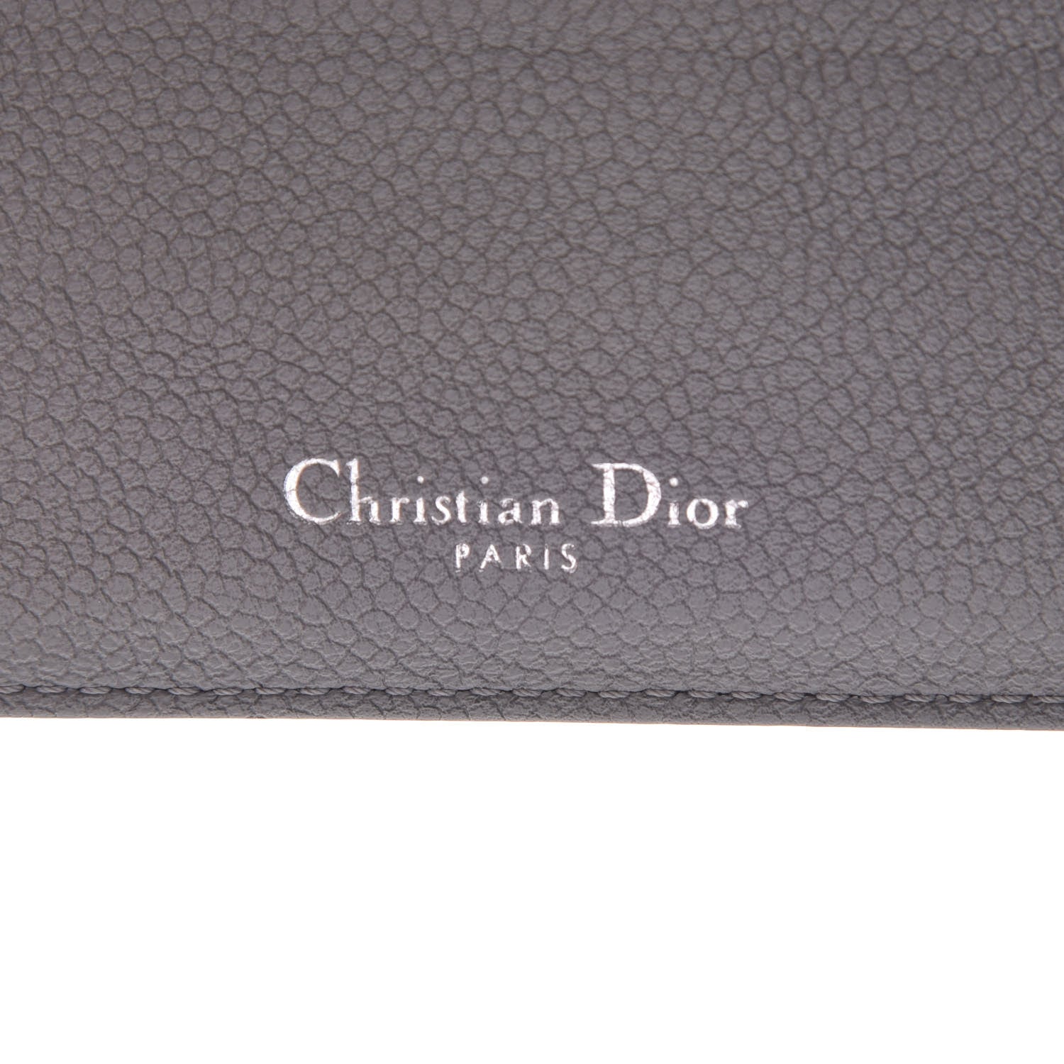 Christian Dior Grained Calfskin Cannage Diorama Card Holder Grey 6 of 10