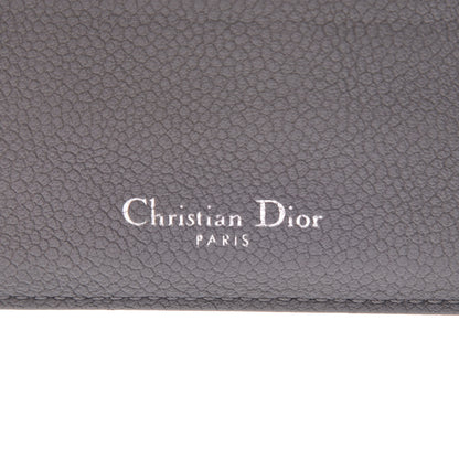 Christian Dior Grained Calfskin Cannage Diorama Card Holder Grey 6 of 10