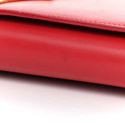 Saint Laurent Calfskin Classic Y Ligne Chain Wallet Vermillion 12 of 13