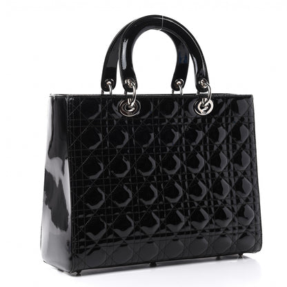 Christian Dior Patent Cannage Large Lady Dior Black 3 of 10