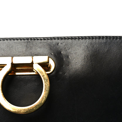 Salvatore Ferragamo Calfskin Diana Clutch Black 10 of 10