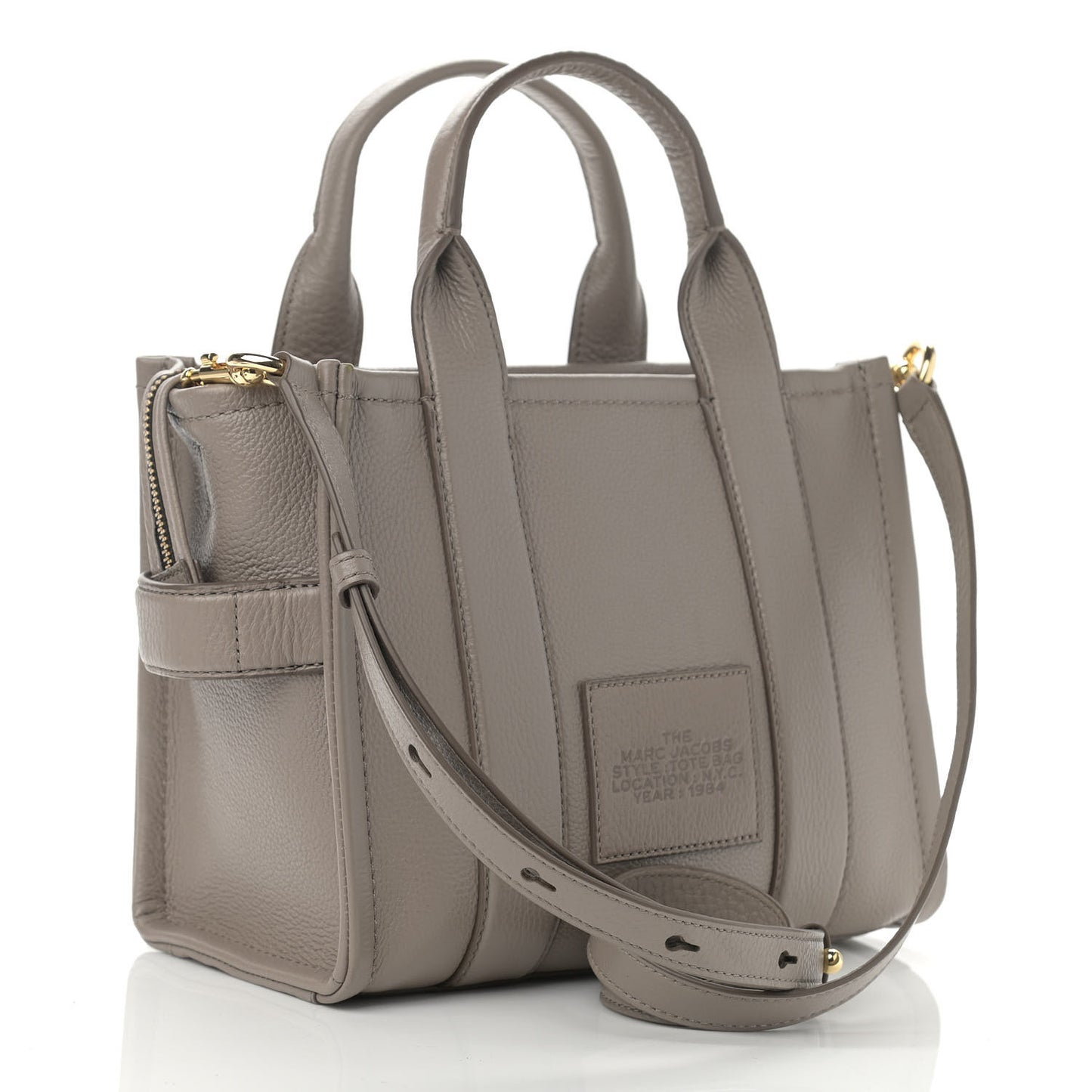Grained Calfskin Small The Tote Bag Taupe