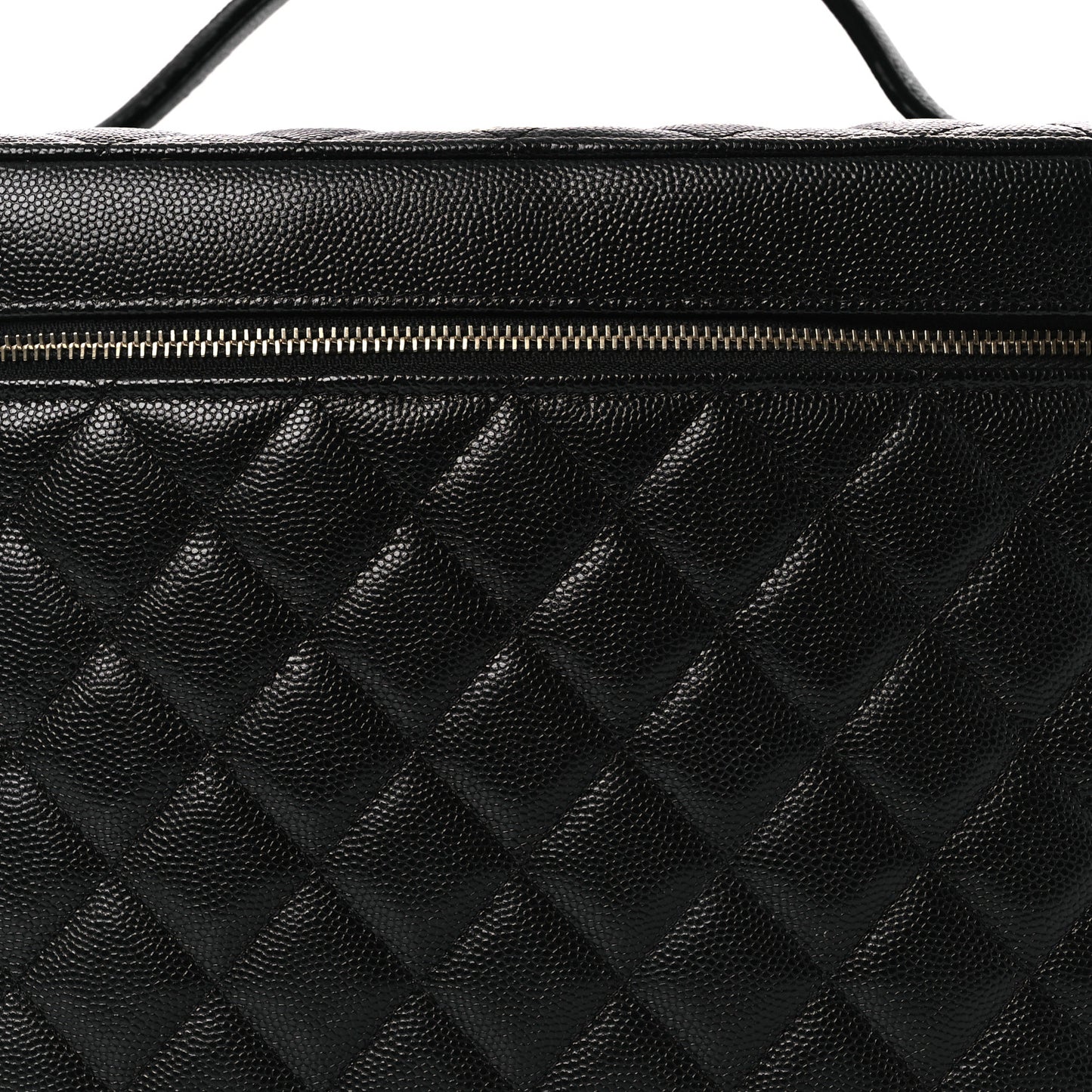 Caviar Quilted Large Vanity Pouch Black