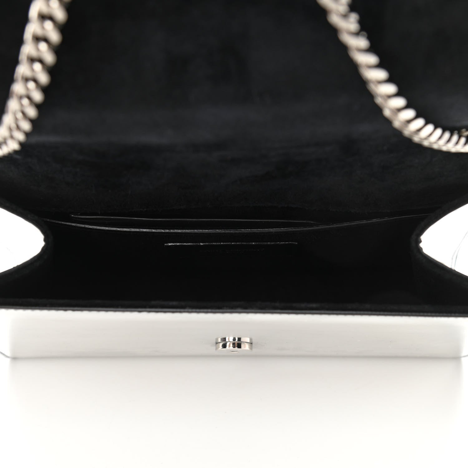 Saint Laurent Vinyl Mirror Small Classic Monogram Kate Satchel Argento 5 of 8