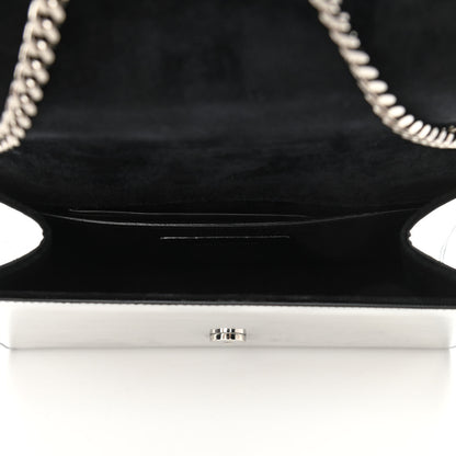 Saint Laurent Vinyl Mirror Small Classic Monogram Kate Satchel Argento 5 of 8