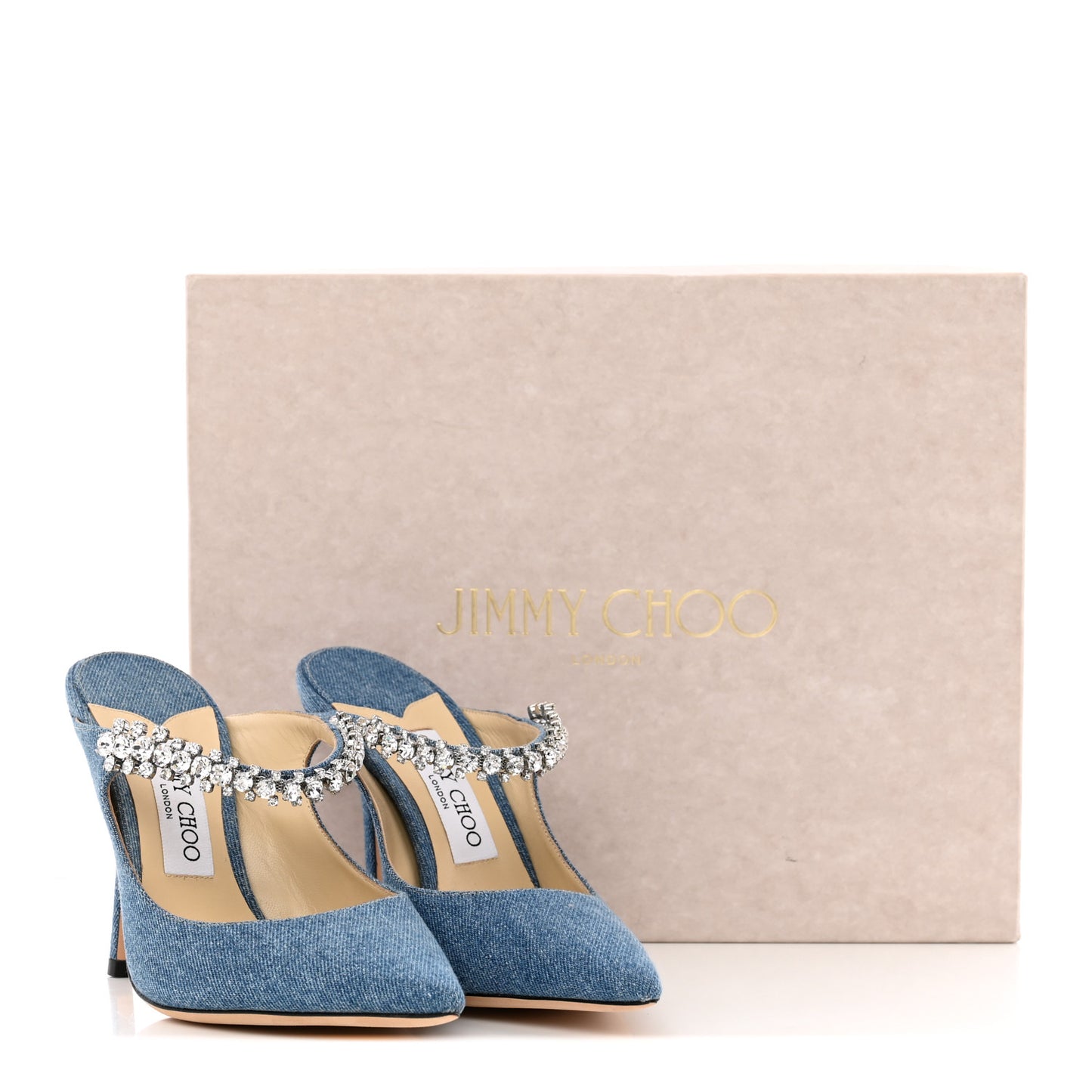 Denim Crystal Bing 100 Pumps 37.5 Blue
