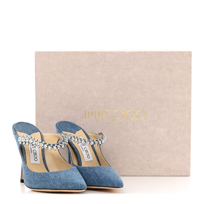 Jimmy Choo Denim Crystal Bing 100 Pumps 37.5 Blue 17 of 17