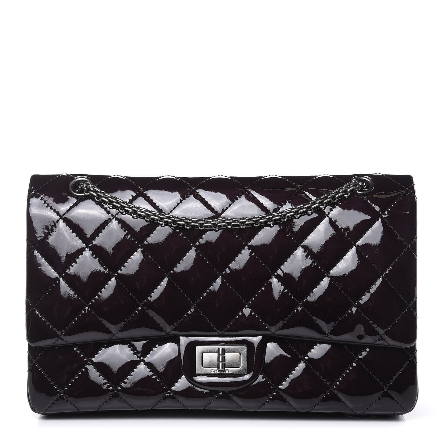 Patent Quilted 2.55 Reissue 227 Flap Black