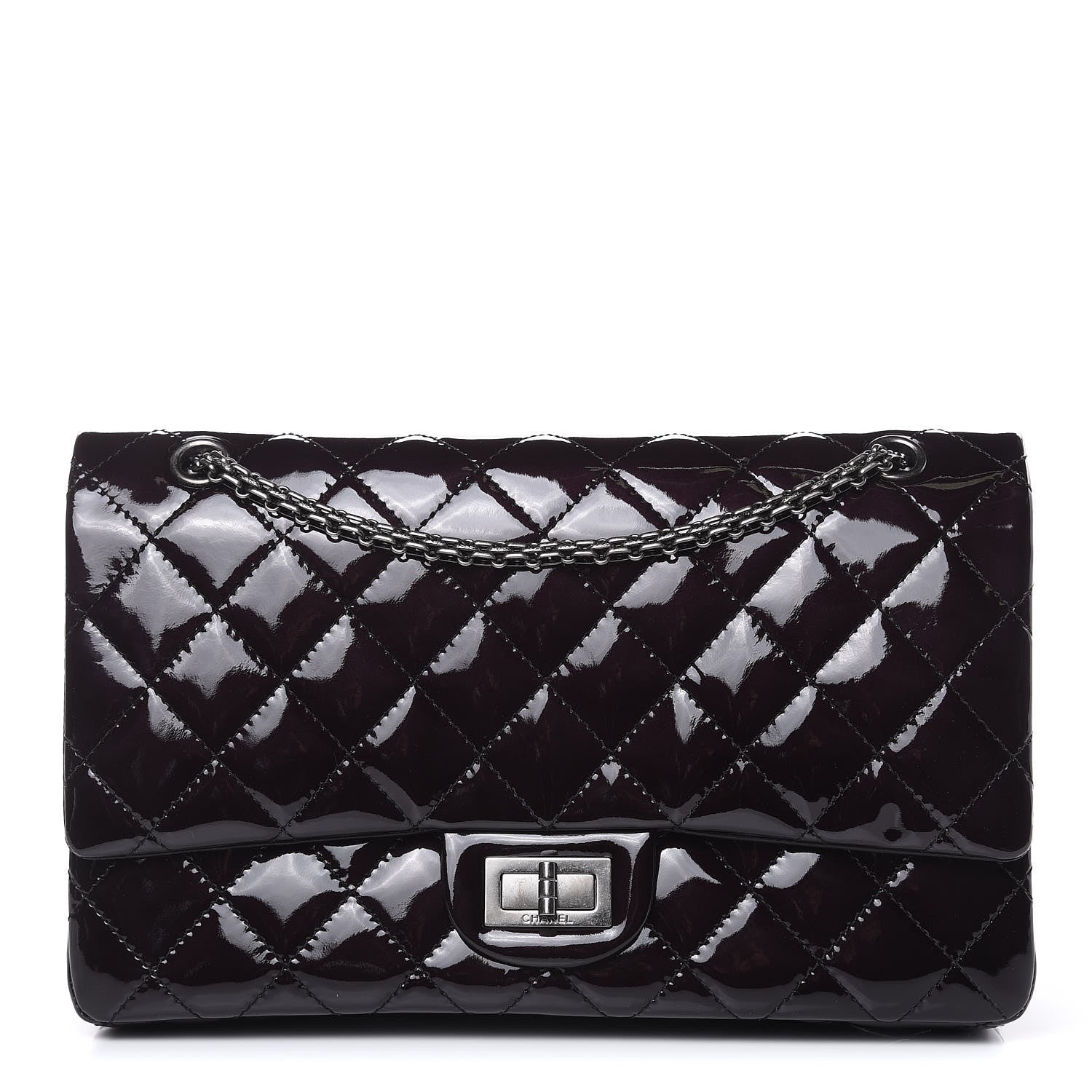 Chanel Patent Quilted 2.55 Reissue 227 Flap Black 1 of 13