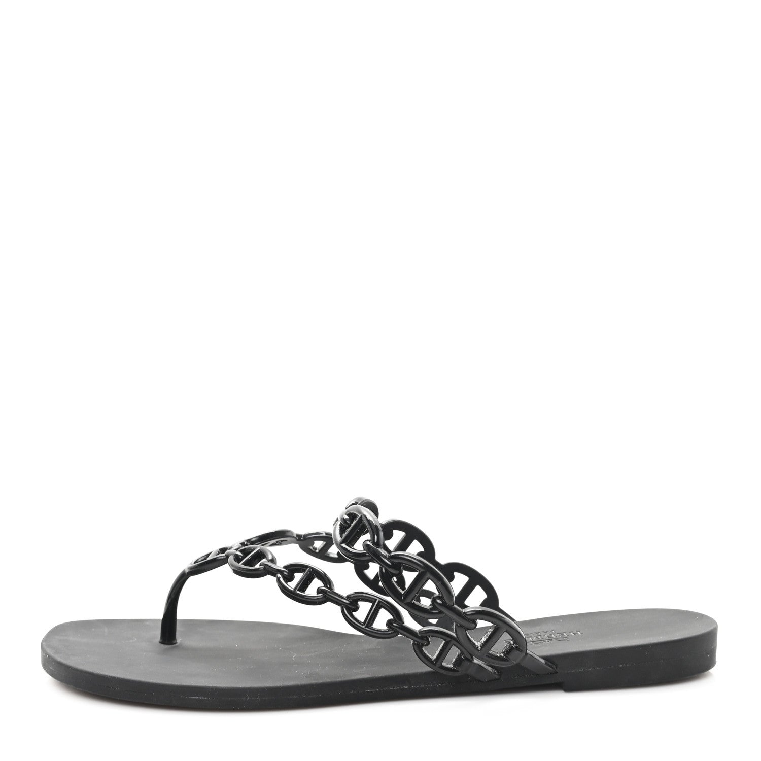 Hermes Rubber Womens Island Sandals 39 Black 1787830 – FASHIONPHILE