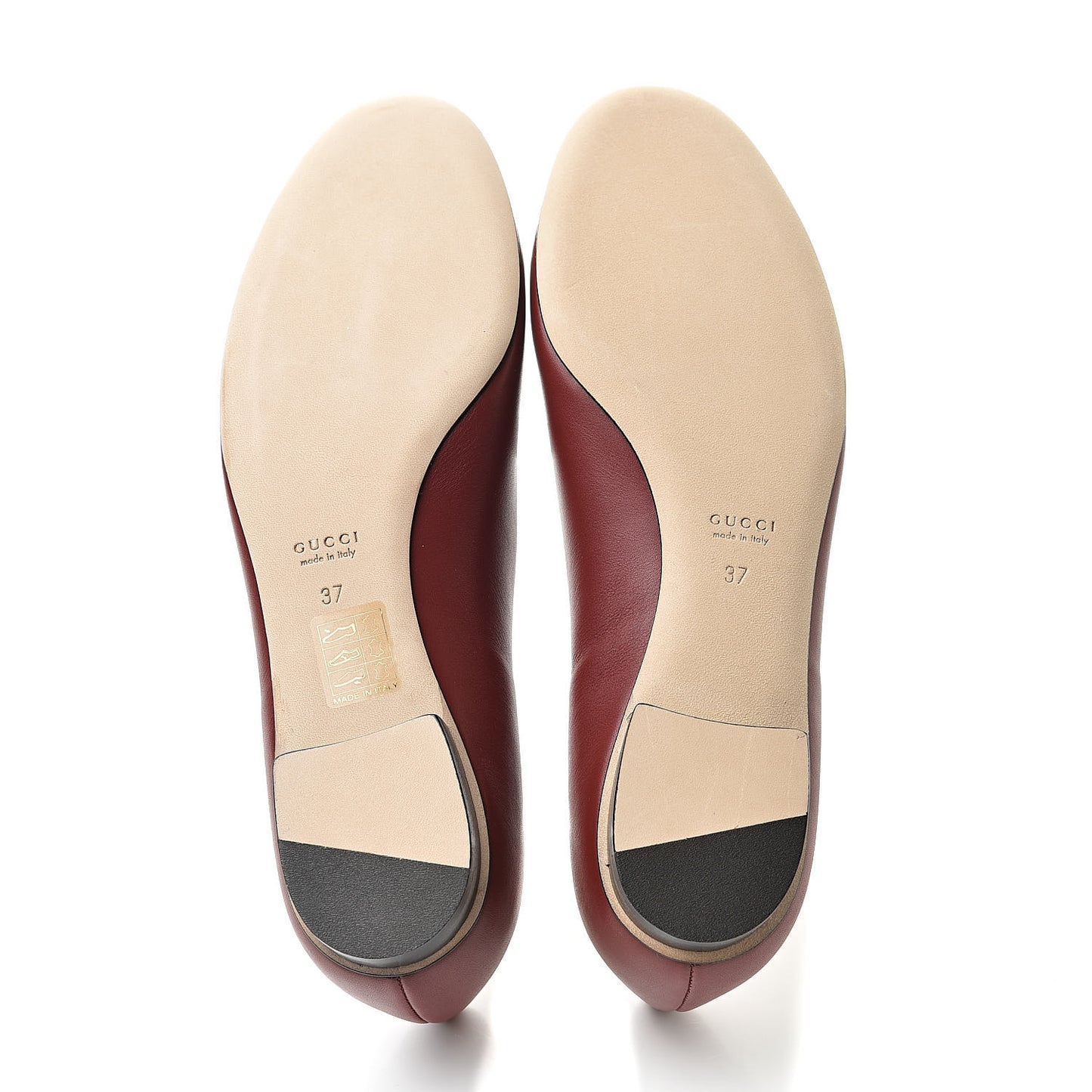 Calfskin Horsebit Ballerina Flats 37 Red