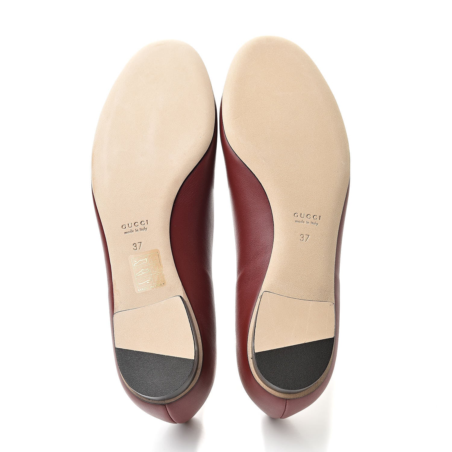 Gucci Calfskin Horsebit Ballerina Flats 37 Red 5 of 8