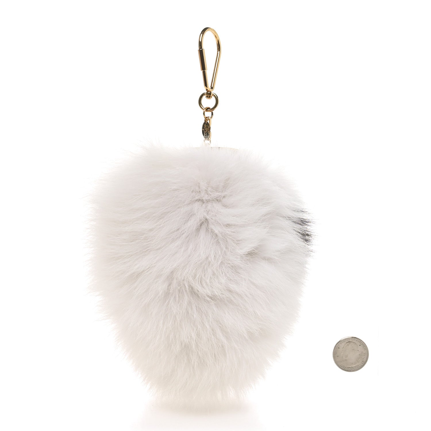 Louis Vuitton Fox Fur Fuzzy V Bag Charm White 2 of 5