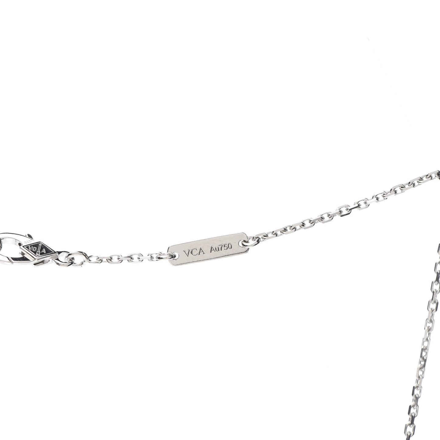 18K White Gold Diamond Mini Lotus Pendant Necklace