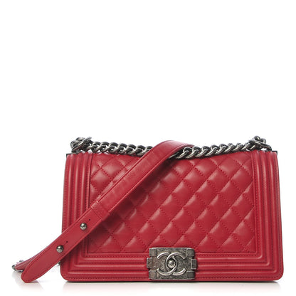 Chanel Calfskin Quilted Medium Boy Flap Red 1 of 7