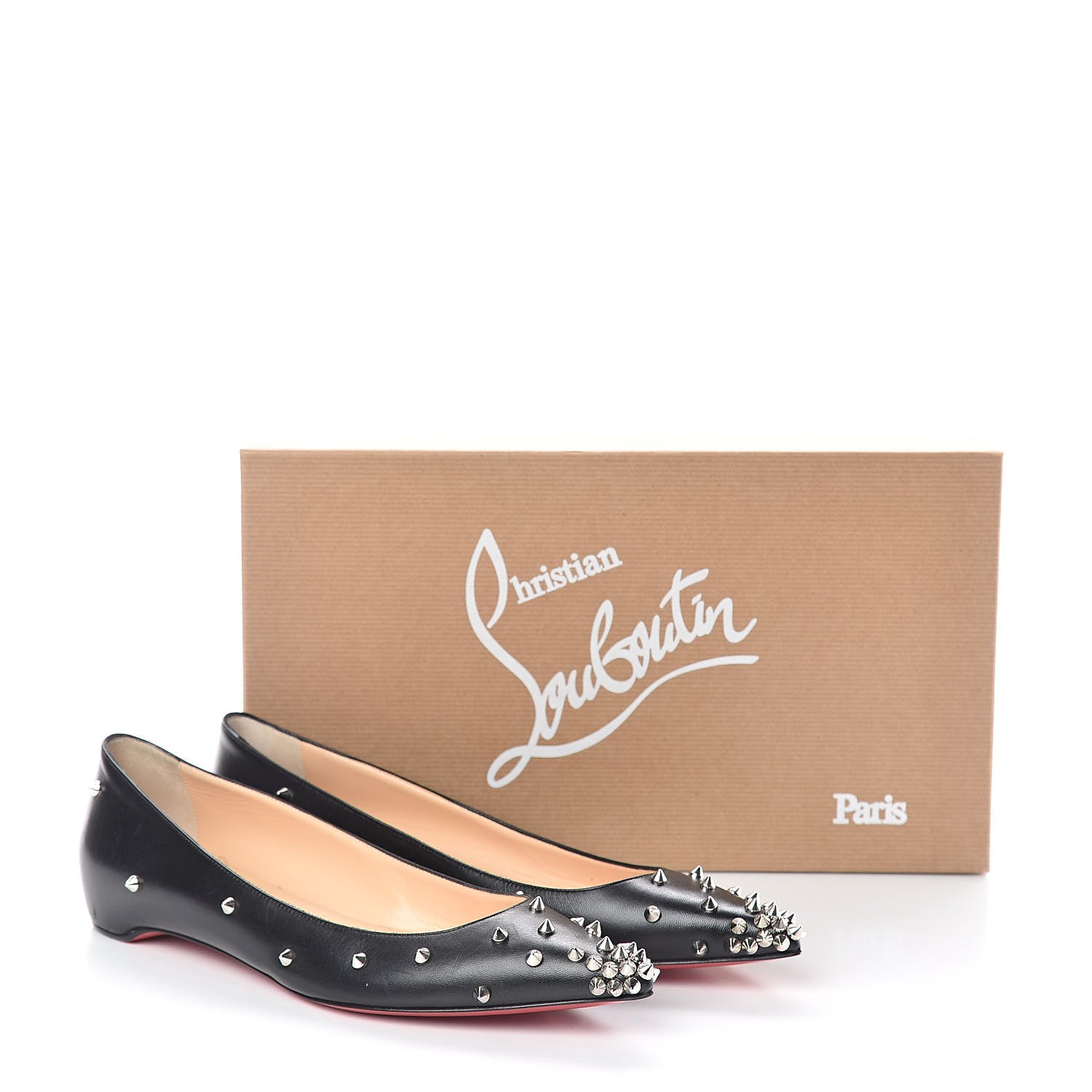 Christian Louboutin Nappa Degraspike Flats 39 Black 8 of 8